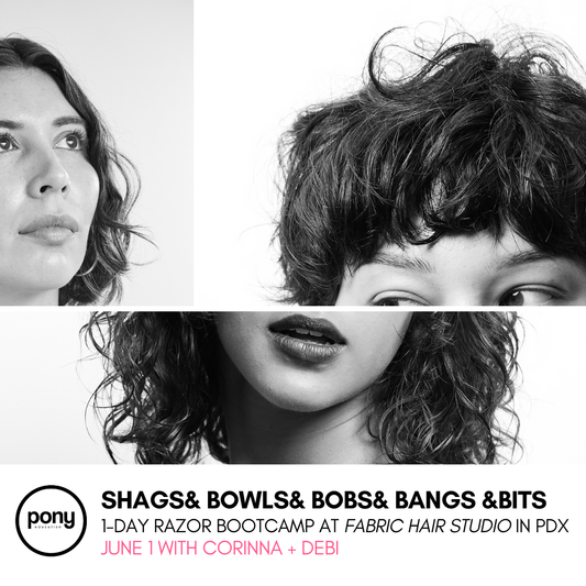 SHAGS, BOBS, BOWLS, BANGS & BITS 1-Day Razor Bootcamp with Corinna Hernandez + Debi Alley at Fabric Hair Studio in PDX